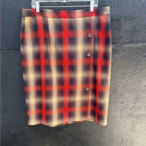 Cato Red, Tan and Black Pencil Skirt - Picture 1 of 10